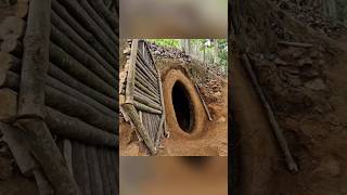 Building an underground shelter in mountain survival#survival #bushcraft #shelter