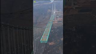 80% COMPLETED STEEL TRUSS HOISTING || HUAJIANG GORGE BRIDGE花江峡谷大桥 #engineering #construction #bridge