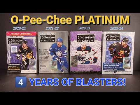 BLASTING PLATINUM! 🏒 ×4 YEARS OF O-PEE-CHEE PLATINUM HOCKEY BLASTER BOXES WITH RARE ROOKIE AUTO HIT!