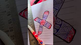 alphabet X mandala art #mandaladrawing #shortvideo #art #alphabetart #ytshorts #easyartwithmkp