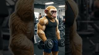 Monkey in the gym #ai #createvideo #monkey #gym #muscles