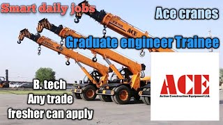 Ace recruitment GET graduate engineer trainee. Purchase logistic supply chain. Fresher job. B. Tech