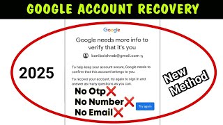 Gmail account recovery kaise kare 2025 || How to recover Gmail account || Google account recovery