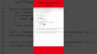 Must Know #react Conditional Rendering #shorts #youtubeshorts #hindi