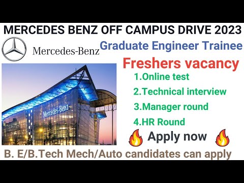 Mercedes Benz Off Campus 2023 I GET- Graduate Engineer Trainee I Mechanical Jobs I Engineering Jobs