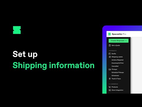 Spaceship Pro Tutorial: How to set up shipping information