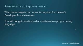 Course Contents - AWS Developer