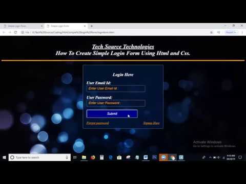 Transparent Simple Login Form Using Html and Css | Transparent Login Form in html css