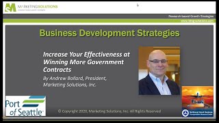 PortGen A&E Track Session 4: Business Development Strategies Marketing