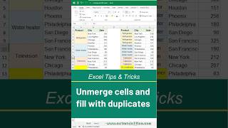 How to unmerge cells and fill with duplicate values in Excel?