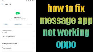 how to fix message app not working oppo | realme | message app not opening
