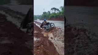 Girl vs. Muddy Road! 🏍️ Slipping Motorcycle Struggle! 😅 #ViralVibes 🌍 #MuddyMess 🛤️ #BurmeseGrit