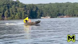 15hp Mud-Skipper Feather Lite surface drive mud motor on 1448 jon boat