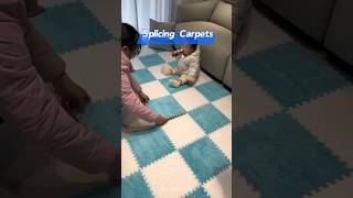 Plush Puzzle Foam Splicing Carpets Thick Interlocking Tiles With Border Square Rug#homegadgetshaven