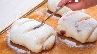 If you have dried cranberries, try baking this bread