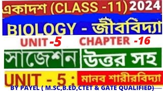 CLASS11 BIOLOGY SUGGESTIONS2024/U-5/CLASS11 Chapter16 BIOLOGY/P-3(ii)#neetbio#neet#suggestion#wbchse