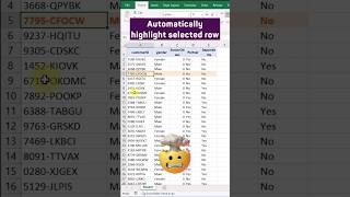 Automatically Highlight Active Row in excel #vba  #trending #shorts @theexcelexperience