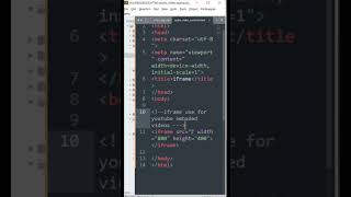 Iframe tag in html- Iframe tag kya hote hai . #htmlshorts #shorts #html5 #share #shortsfeed   #web