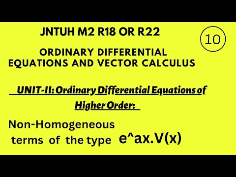 JNTUH R18 M2orJNTUH R22 Ordinary Differential Equations and Vector Calculus #jntuhr22 #jntuhr18m2