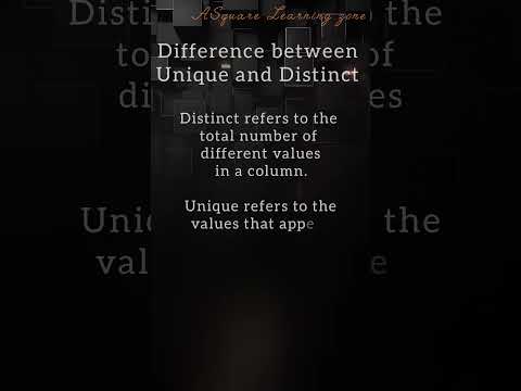 Difference between Unique and distinct