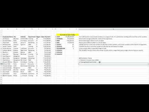 Excel Basic Function, Sum, Average, Count, Countif