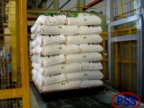 High Level Palletiser with pallet wrap and top sheet