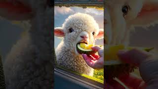 Guess what the lamb ate today?What else do you want the lamb to eat?#cute #cut #funny #sheep