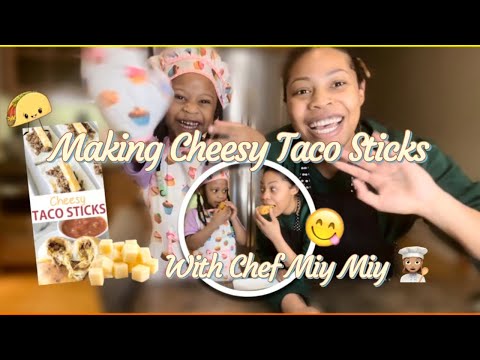 Making Cheesy Taco Sticks With Chef Miy Miy! 👩🏽‍🍳