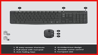 Logitech MK235 Wireless Keyboard and Mouse Combo for Windows, 2.4 GHz Wireless Unifying USB Receiver
