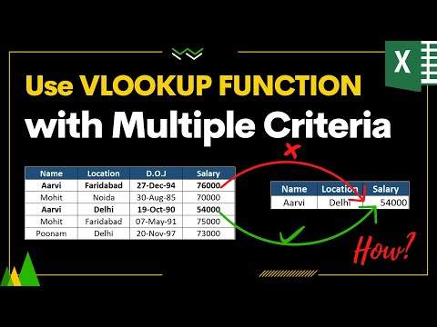 VLOOKUP Formula with Multiple Criteria in Excel in Hindi | Vlookup multiple criteria #excelforindia