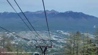 20250511 長野縣富士見町「富士見パノラマリゾート ゴンドラ山頂駅」，先在「山頂カフェ」買冰淇淋吃，然後在展望台拍照，欣賞富士山，看這態勢，今天富士山不會被雲遮住