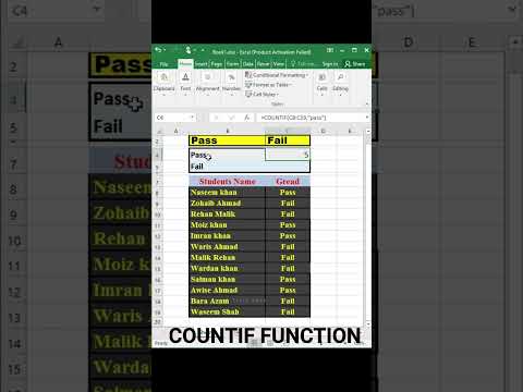Countif Function in Excel | Excel Countif | Countif Excel Example | Tips & Tricks |#shorts #ytshorts