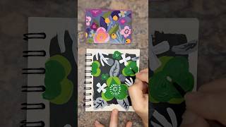 Painting an Art Journal Page Inspired by Packaging Using 3 Colors #shorts #artjournal #contrast