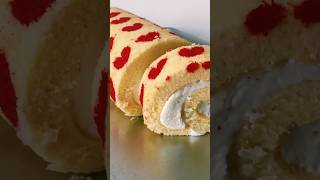 Cute roll cake ❤️ #cake #rollcake #cutecake #recipe #cake14february #heartcake #shorts #baking