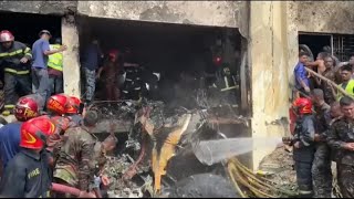 18 killed, 164 injured after military plane crashes into college in Bangladesh