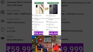 Vivo X200 FE Vs Oppo Reno 14 Pro | Comparison #bestphone #sbtech #smartphone  #shorts #vivo #oppo