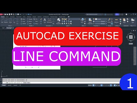 AutoCAD Exercise 1, How To Draw Line , Angular line