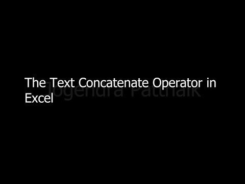 Text Concatenate Operator in Excel