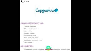 Ab Koi Engineer Berojgaar nhi rahega | 4 lakh ki salary | Capgemini #jobs2022 #engineering #shorts