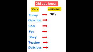 Daily use  English words with their slang alternatives #english  #short #learninglanguage  #ielts