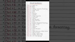 Microsoft Word Shortcuts || #computershortcutkeys