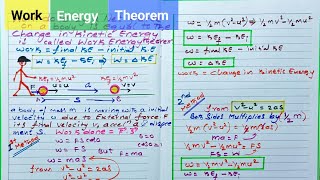 Work ll Kinetic Energy ll Work Energy Theorem Develope the Notions