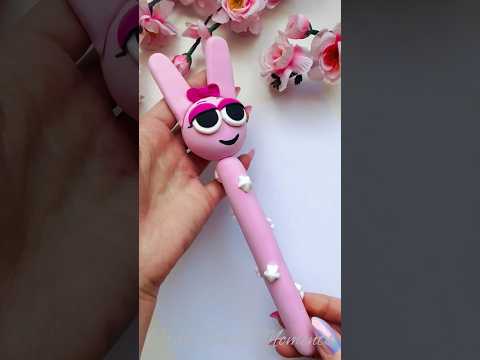 DIY Sprunki PINKI Cute Clay pen design ✨💗#diy #craft #sprunki #pinki #shorts #shortsvideo #handmade
