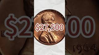 1964 Lincoln penny worth $27,500 – treasure! #coin #penny #coincollecting #coinvalue #treasurehunt