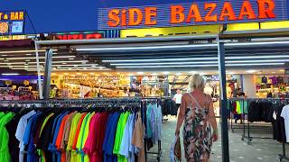 SIDE KUMKOY ⚜️ SHOPPING STREET Evening Walking Tour / TÜRKIYE #turkey #antalya #bazaar