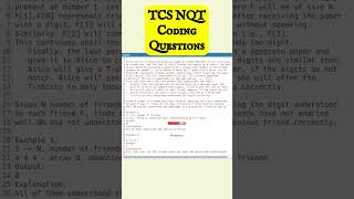 Advance Coding 😲 | Tcs NQT 2024 Preparation || Previous year coding Question || TEKNO UF #shorts