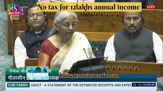#budget 2025 by honorable #financeministernirmalasitharaman on #budget2025 regarding notax upto12lk
