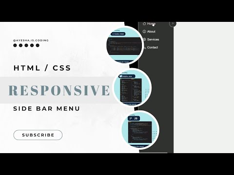 Build A Responsive Sidebar Menu in HTML, CSS, & Javascript - Beginner Short video