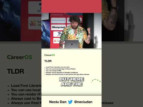 TLDR from my React Native talk at React Alicante! Follow me for more frontend 👇