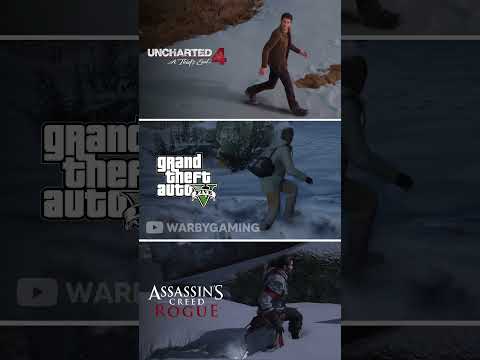 GTA 5 vs Uncharted 4 vs AC Rogue | Snow Physics